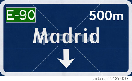 Madrid Spain Highway Road Sign Madrid Spain Highway Road Sign 14052833