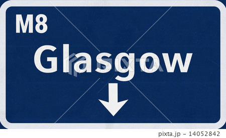 Glasgow Scotland United Kingdom Highway Road Sign 14052842