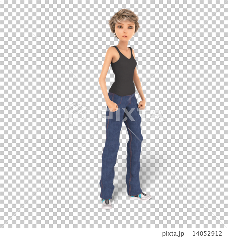 Boyish fashion female 3DCG illustration material Boyish fashion female 3DCG illustration material 14052912