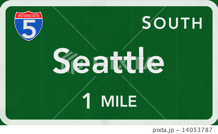 Seattle USA Interstate Highway Sign 14053787