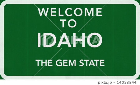 Idaho USA State Welcome to Highway Road Sign Illustration  14053844