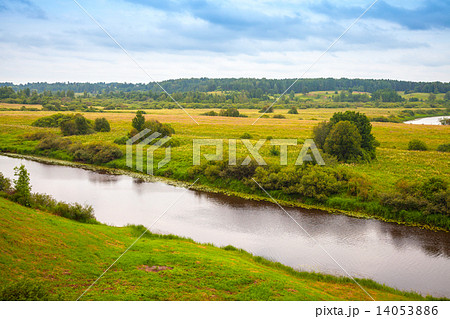 Sorot river in summer day, rural Russian landscape Sorot river in summer day, rural Russian landscape 14053886