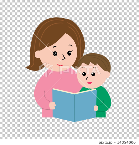 小さな男の子に本を読むママ 14054000