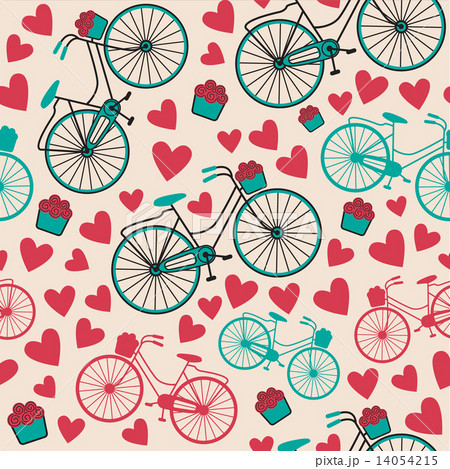 vector bicycle texture, hipster background 14054215