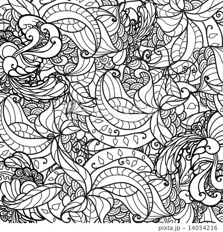 Vector black and white ornamental floral background. Pattern for your design wallpapers 14054216