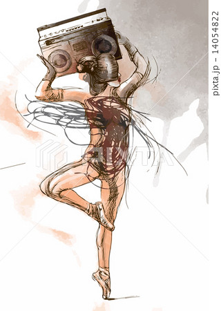 Hip - Hop Geisha. Hand drawn vector 14054822
