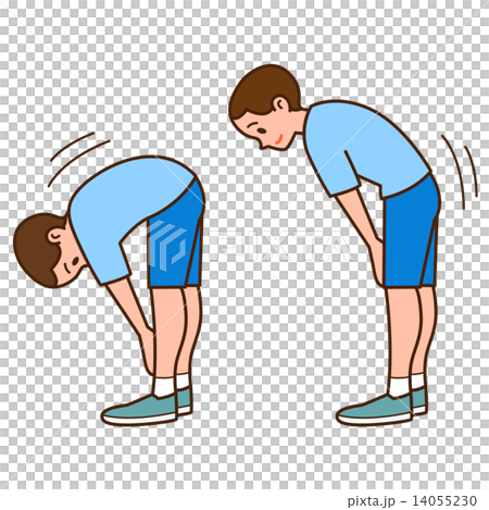 ストレッチをする男性のイラスト素材