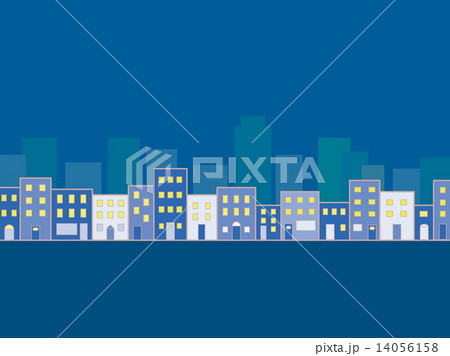 街並み 夜景 夜のイラスト素材