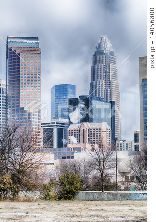snow and ice covered city and streets of charlotte nc usa snow and ice covered city and streets of charlotte nc usa 14056800