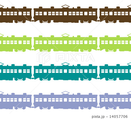 電車のシルエットのイラスト素材