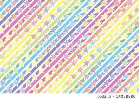 背景素材壁紙 虹 虹色 レインボー 七色 カラフル 星 スター 星柄 星屑
