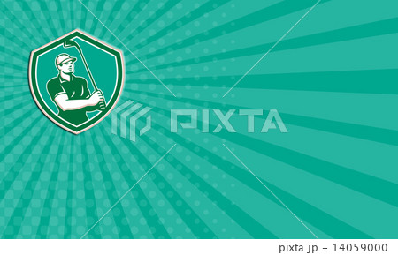 Business card Golfer Tee Off Golf Shield Retro Business card Golfer Tee Off Golf Shield Retro 14059000