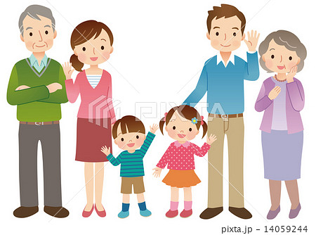 3世代家族 6人 全身 3世代家族 6人 全身 14059244