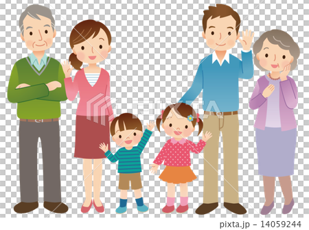 3世代家族 6人 全身 3世代家族 6人 全身 14059244