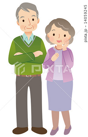 高齢者夫婦　全身 14059245