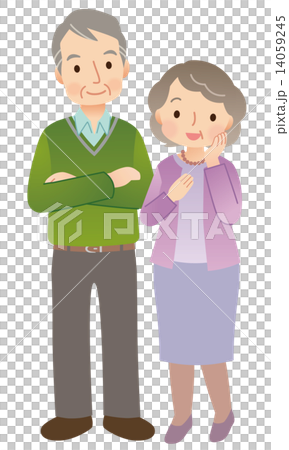高齢者夫婦　全身 14059245