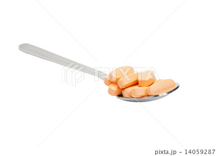 Spoon filled with pills Spoon filled with pills 14059287