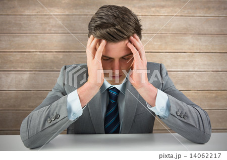 Composite image of anxious businessman Composite image of anxious businessman 14062217