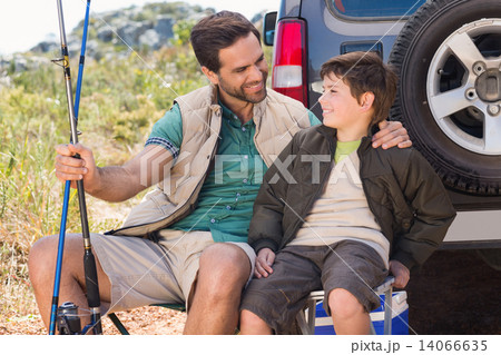Father and son on a fishing trip Father and son on a fishing trip 14066635