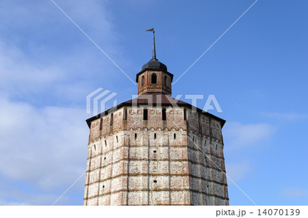 Upper part of tower in ancient russian monastery 14070139