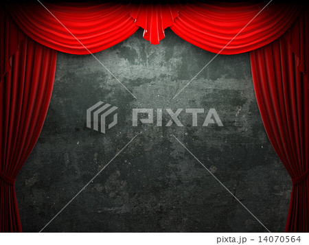 velvet curtain opening scene 14070564