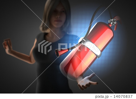 woman and futusistic hologram 14070837