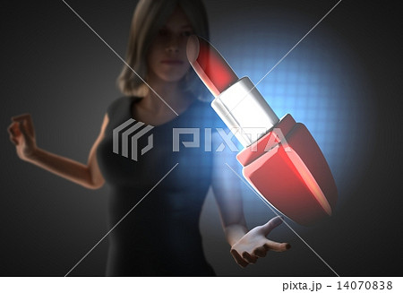 woman and futusistic hologram 14070838