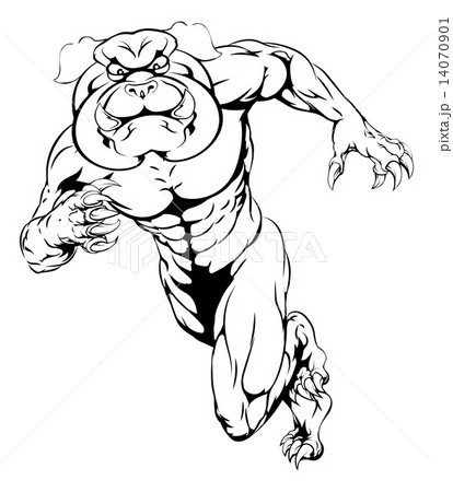 Sprinting Bulldog Mascotのイラスト素材