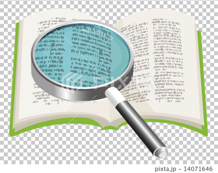 Magnifying glass on an open book 01 14071646