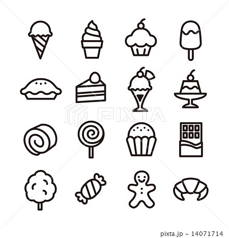 スイーツアイコンのイラスト素材