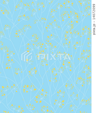 Vector seamless floral pattern, blue and yellow colors. Vector seamless floral pattern, blue and yellow colors. 14072099