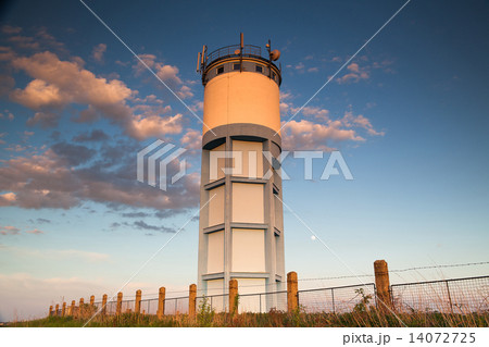 Historic water reservoir brick tower at sunset Historic water reservoir brick tower at sunset 14072725