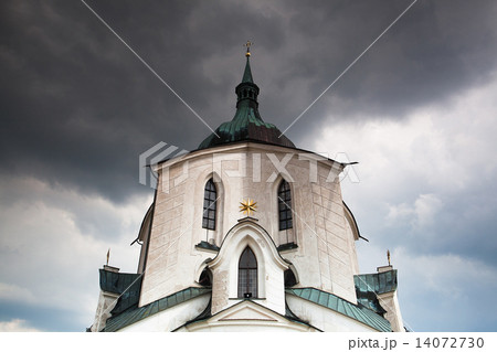 The pilgrimage church Green Hill before big storm - Monument UNESCO 14072730
