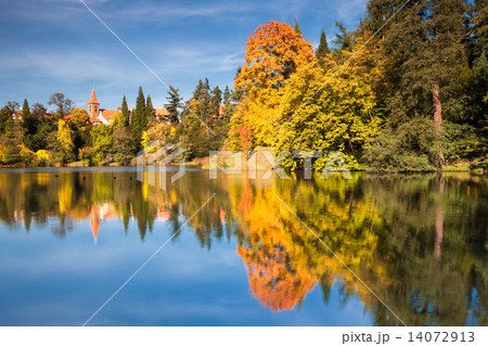 Detail of Pruhonice Castle in autumn 14072913