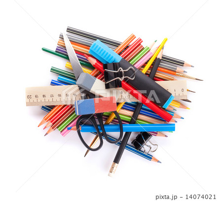 School and office supplies heap 14074021