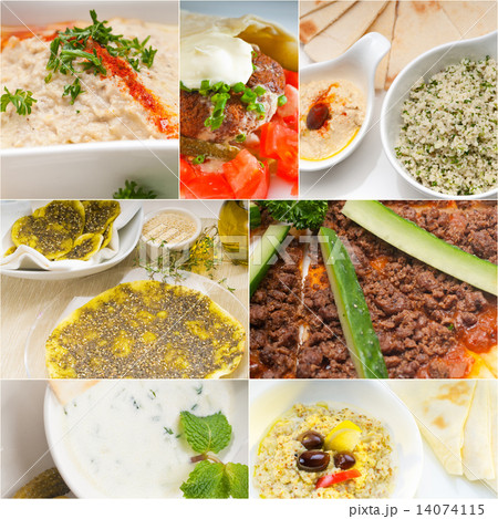 Arab middle eastern food collage 14074115