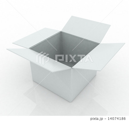 3d render white box opened 14074186