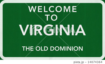 Virginia USA State Welcome to Highway Road Sign 14074364