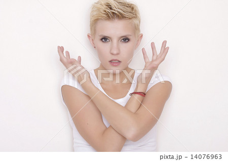 Young pretty woman with beautiful blond hairs 14076963