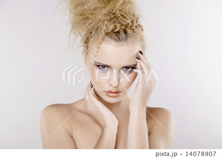 Young pretty woman with beautiful blond hairs 14078907