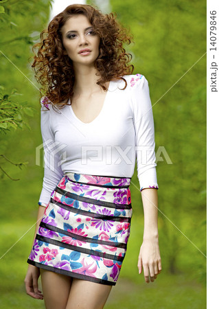 brunette in the garden brunette in the garden 14079846