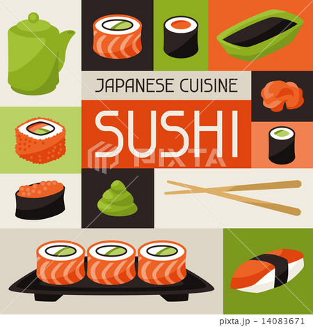 Background with sushi.  Background with sushi.  14083671