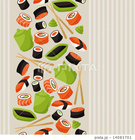 Seamless pattern with sushi. Seamless pattern with sushi. 14083701