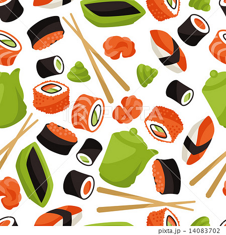 Seamless pattern with sushi. Seamless pattern with sushi. 14083702