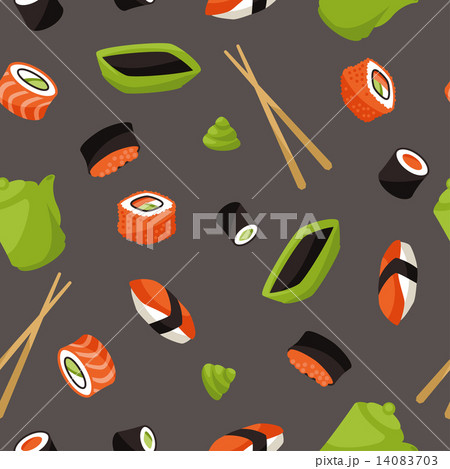 Seamless pattern with sushi. Seamless pattern with sushi. 14083703