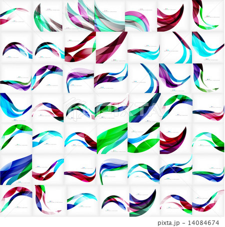 Set of business wave corporate backgrounds 14084674