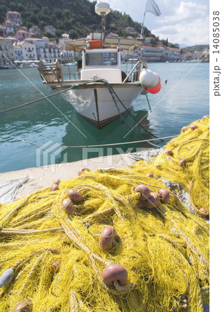 Fishnets on fish boat Fishnets on fish boat 14085038