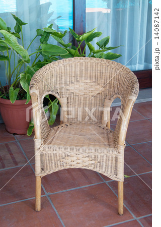 Wicker chair rattan brown 14087142