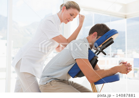 Man having back massage Man having back massage 14087881