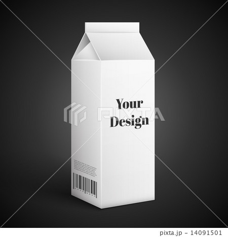 Milk, Juice, Beverages, Carton Package Blank White On Black Background Isolated 14091501